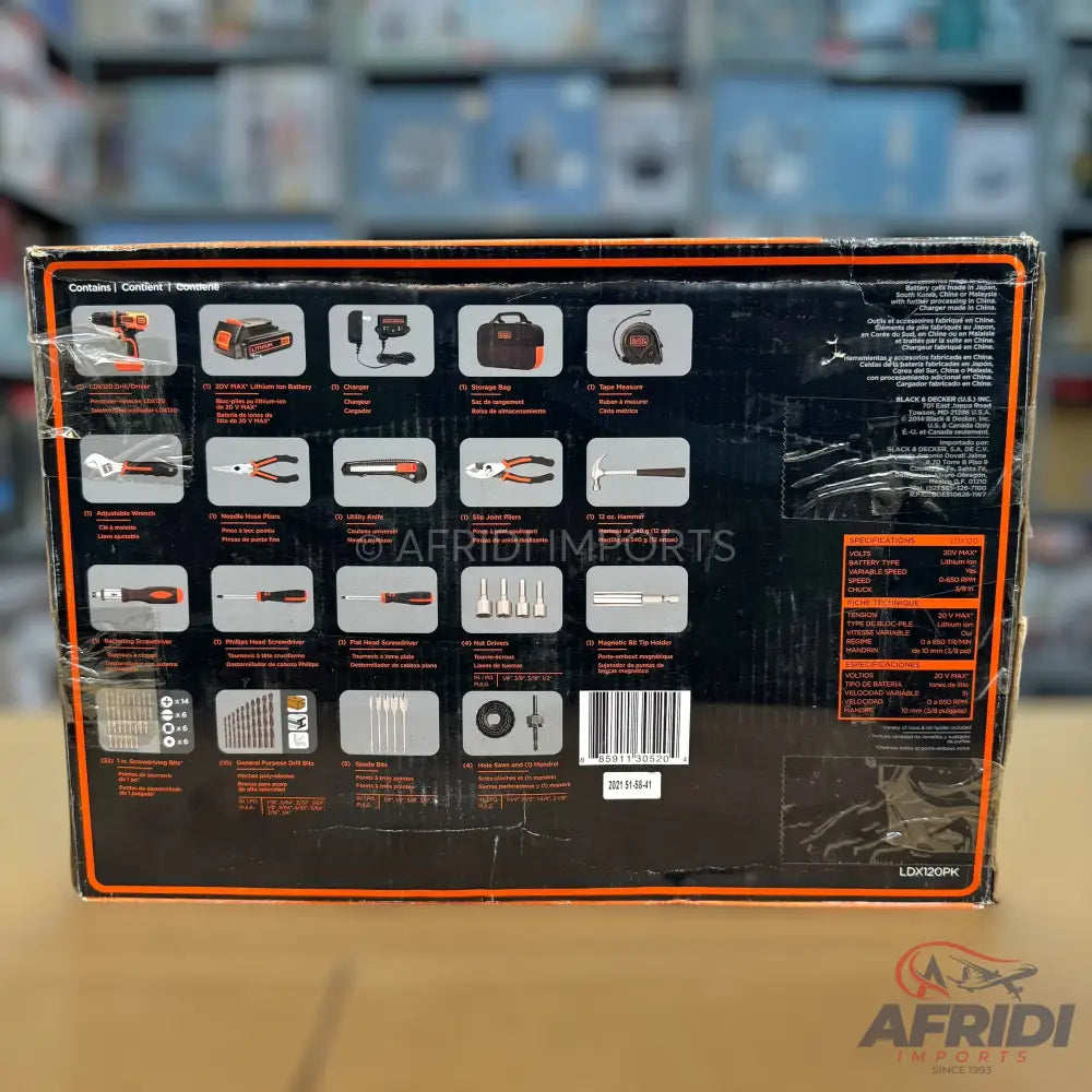 68 Piece Tool Kit & Drill Machine - Black+Decker