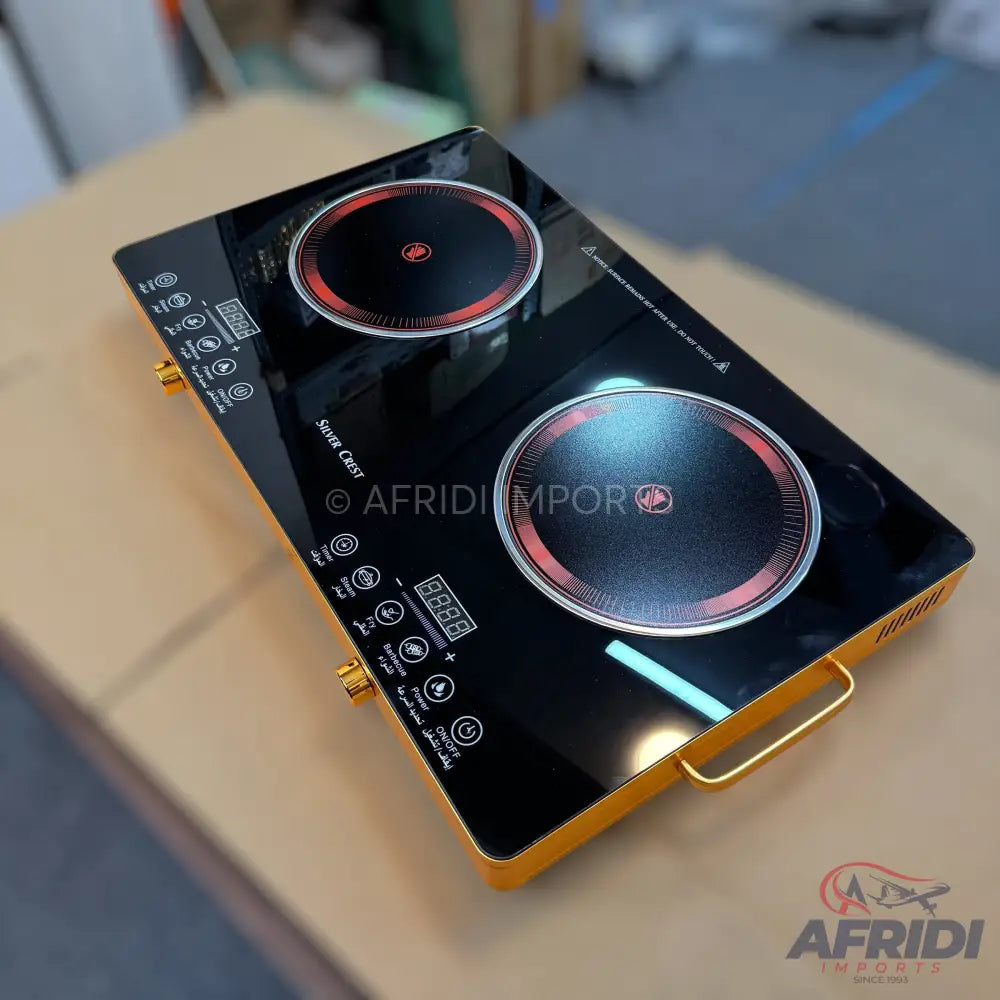 Double Burner Infrared Stove - Silver Crest German Lot