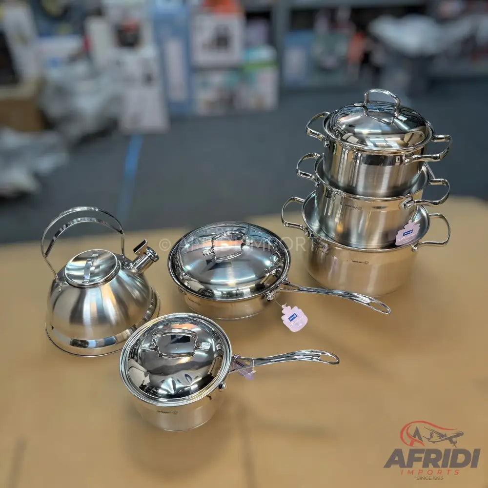 Kormaz 11 Piece Cookware set with Glass & Metal Lid - Turkish Lot