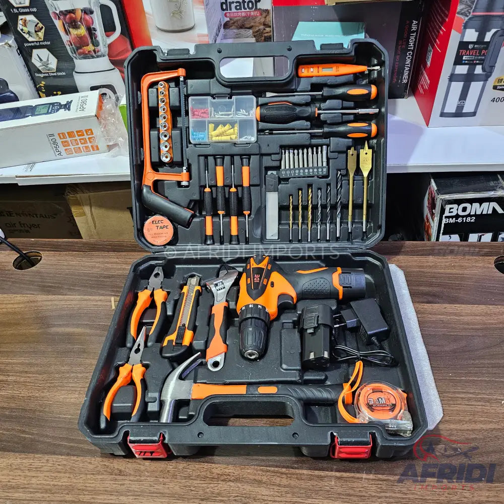Lot Imported 52 Piece Tool Kit with Rechargeable Drill