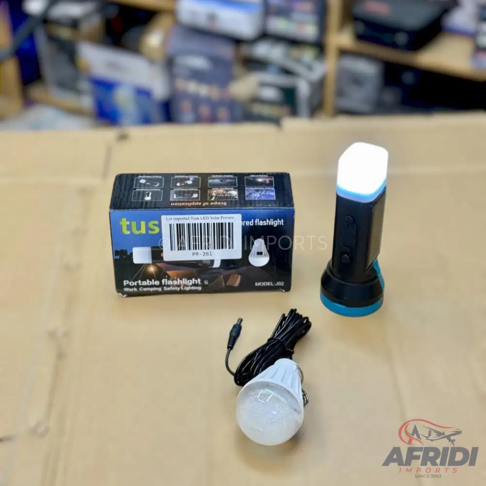 Lot Imported Tusk LED Solar Powered Flashlight