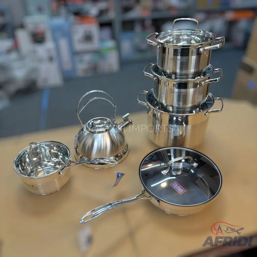 11 Piece Cookware Set with Kettle - Swiss Lot