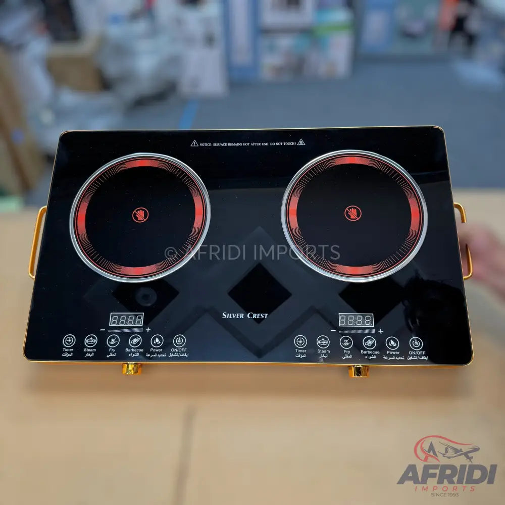 Double Burner Infrared Stove - Silver Crest German Lot