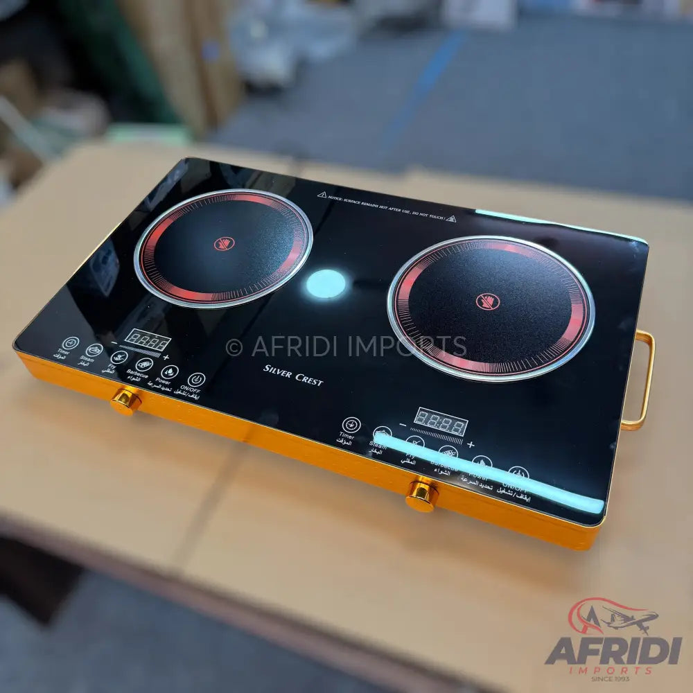 Double Burner Infrared Stove - Silver Crest German Lot