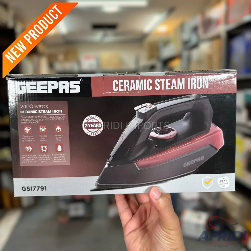 Geepas Ceramic Steam Iron || Original Product + 2-Year Local Warranty