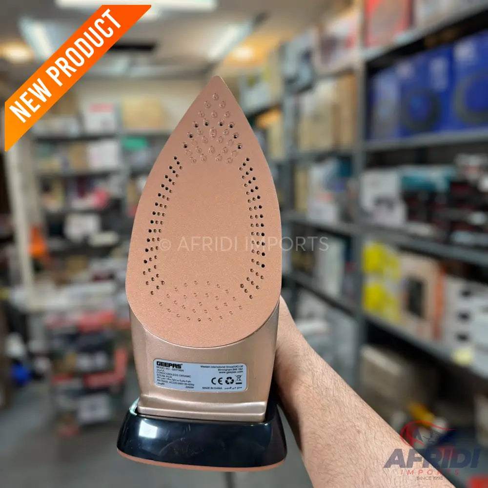 Geepas Cord & Cordless Ceramic Steam Iron || Original Product + 2-Year Local Warranty
