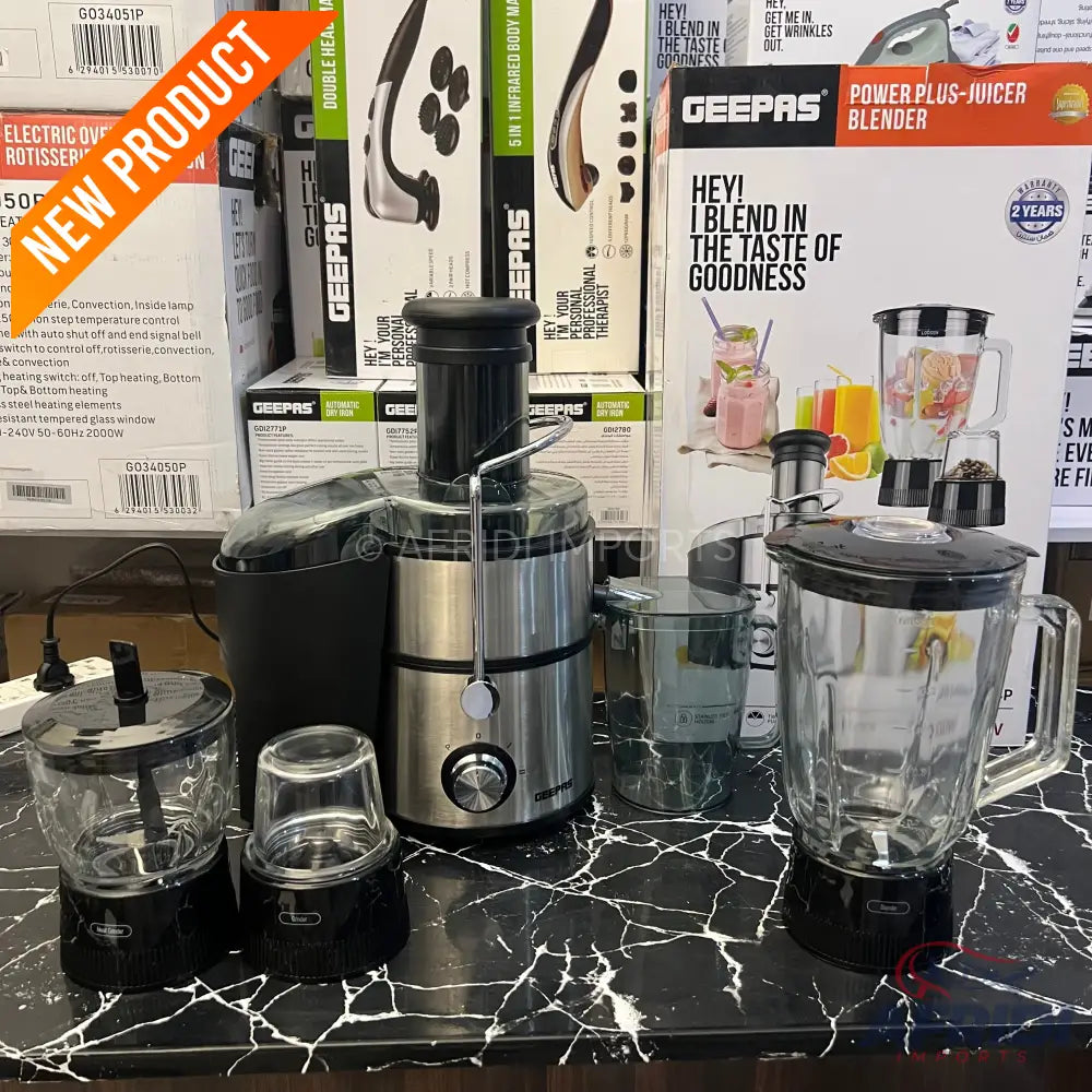 Geepas Power plus 4-in-1 Juicer Blender GSB46014P || Original Product + 2-Year Local Warranty