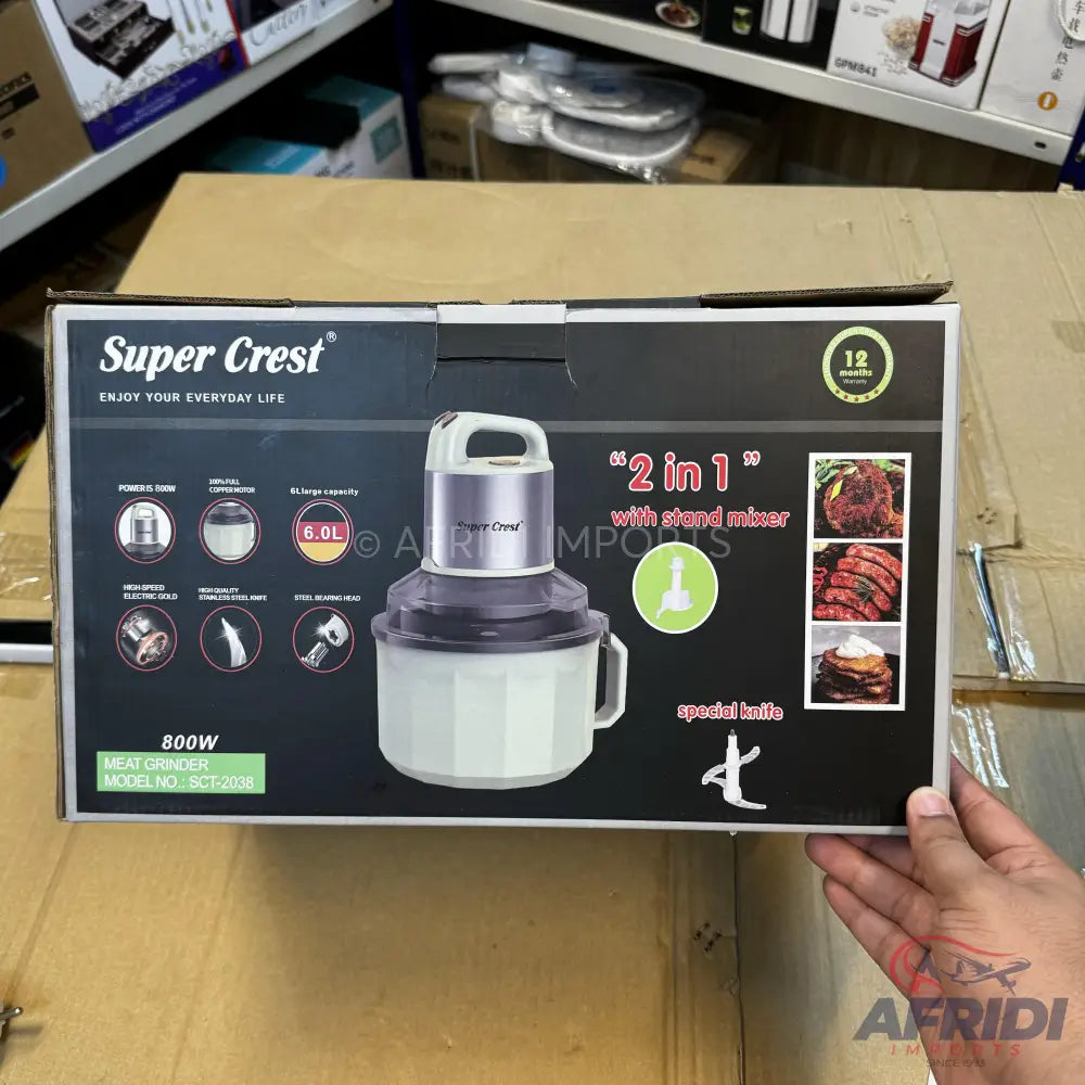 German Lot Imported Super Crest 6L Meat Chopper & Stand Mixer