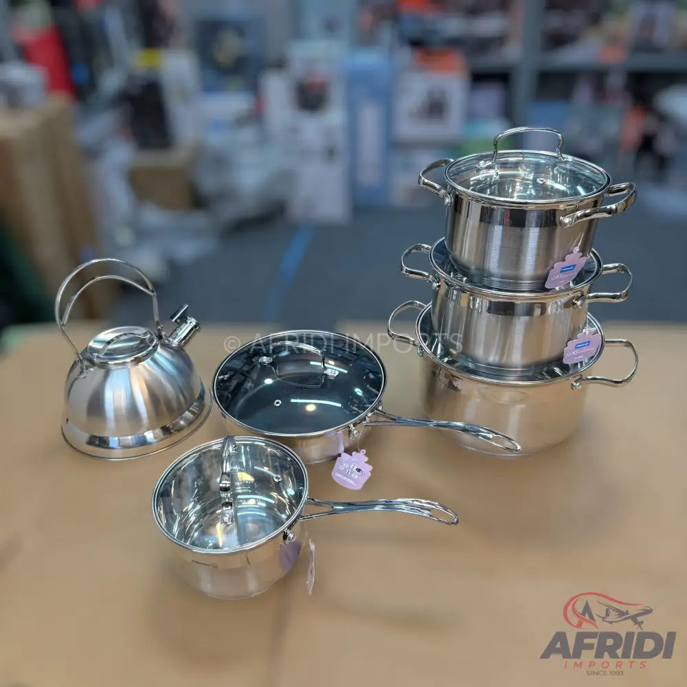Kormaz 11 Piece Cookware set with Glass & Metal Lid - Turkish Lot