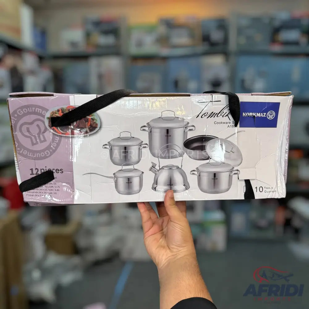 Kormaz 11 Piece Cookware set with Glass & Metal Lid - Turkish Lot