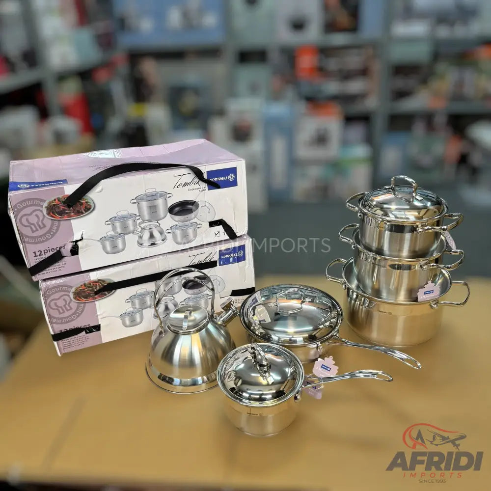 Kormaz 11 Piece Cookware set with Glass & Metal Lid - Turkish Lot
