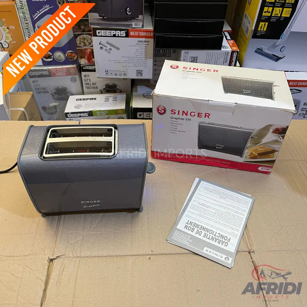 Lot Imported Singer Graphite SLice Toaster